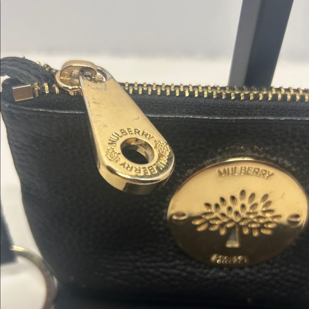 Mulberry Black Leather Pouch with Gold Accents - Picture 2 of 5